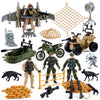 US Army Men Action Figures Play Set Toy Soldiers with Military  Accessories for Kids Boys