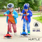 Hurtle Mini Kickboard Scooter for Kids - Height Adjustable 25-28, Lightweight 3-Wheel with LED Light-up Wheels, Anti-Slip,In