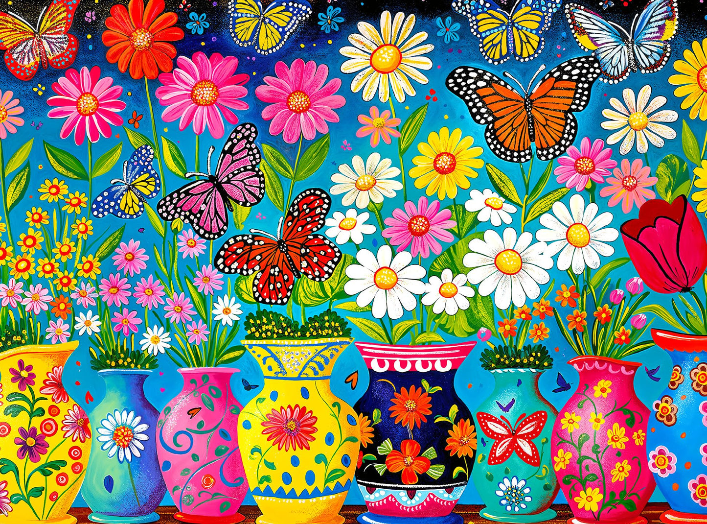 Cross & Glory - Blooming Butterflies - 1000 Piece Jigsaw Puzzle for Adults | Best New Spring Garden Puzzle | Vibrant Butterfly a