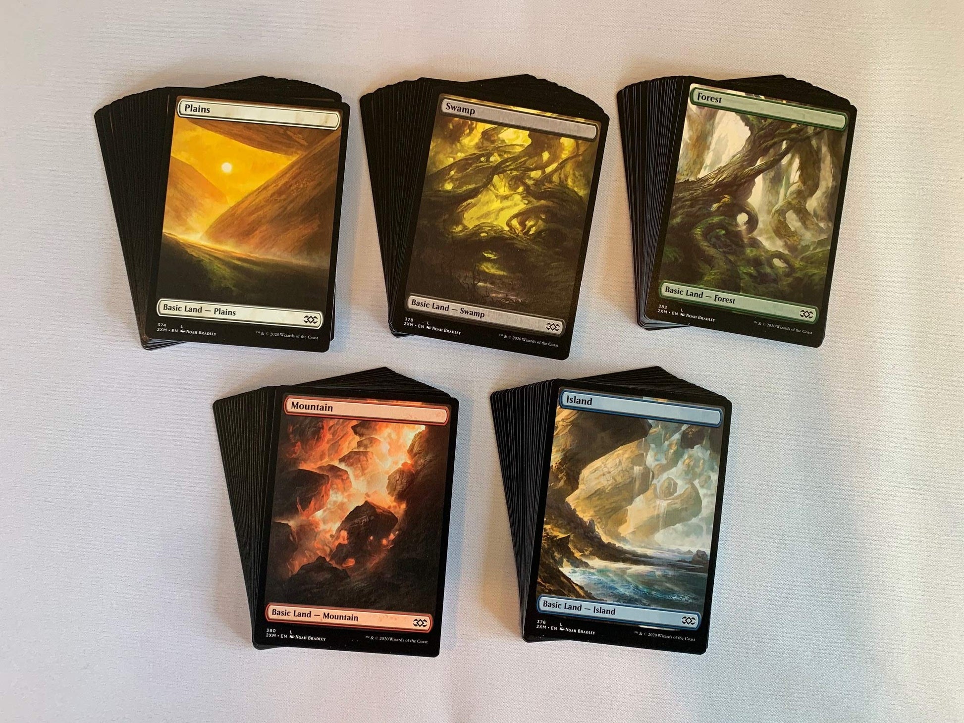 100 Full Art Basic Lands - Magic The Gathering - 20 Swamp, Mountain, Forest, Plains, Island - Mtg!