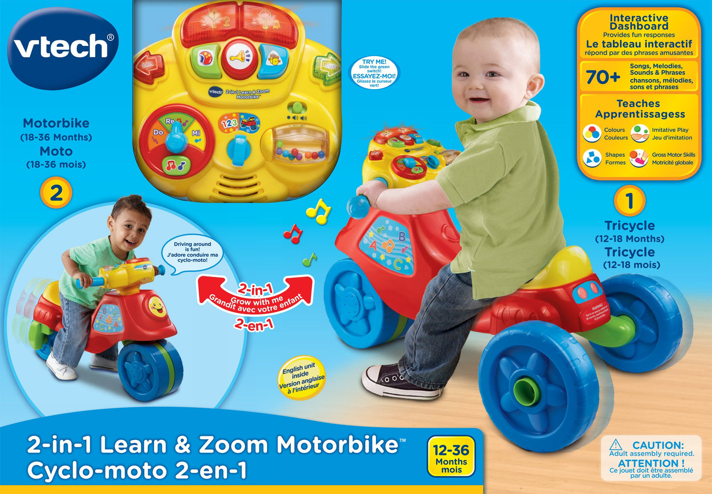 Vtech 2 In 1 Learn & Zoom Motor Bike