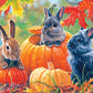 Roseart - Abraham Hunter - Pumpkin Patch Bunnies - 500 Piece Jigsaw Puzzle For Adults
