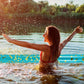 POZA 2 Pack Jumbo Inflatable Pool Noodle Floats - 74-inch enhanced elegant Giant Pool Noodle Inflatable Floats  Sparkle Blue Gold Glitter Confetti Pool Float Inflatable Noodles for Ocean  Lake  Beach