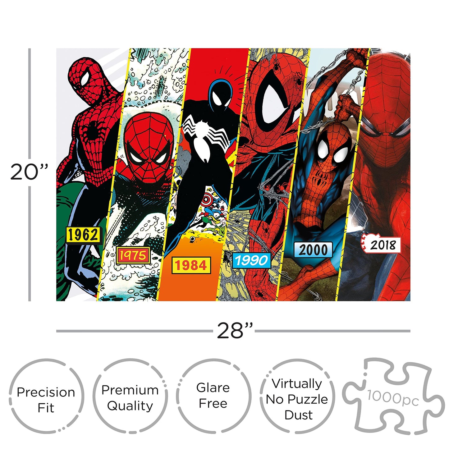 Aquarius Marvel Spider-Man Puzzle (1000 Piece Jigsaw Puzzle) - Glare Free - Precision Fit - Officially Licensed Marvel Merchandise & Collectibles - 20 X 28 Inches