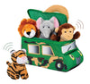 Bundaloo Plush Jungle Animals Set with Realistic Sound - Soft Stuffed Animal Toys with Safari Truck Carrier - Mini Tiger, Lion, 