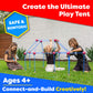 Power Your Fun Fun Forts Kids Tent For Kids - 81 Pieces Fort Building Stem Toys Kit, Construction Toys Play Tent Indoor And Outdoor Playhouse For Kids With 53 Rods And 28 Spheres (Red, Blue) 1 Pack