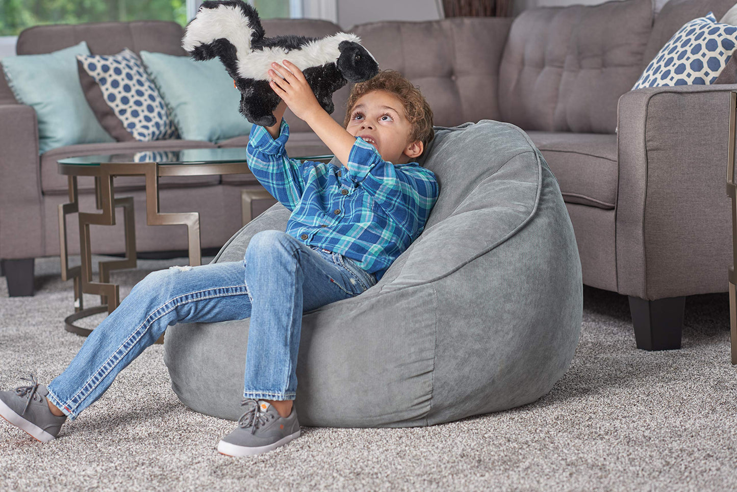 Wild Republic Skunk Plush Stuffed Animal, 12 Inches, Black, Soft Plush Toy for Kids, Model 10955