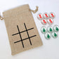 Christmas Themed Tic Tac Toe Game - Stocking Stuffer - Gift For Kids (Stocking & Tree)