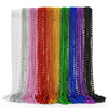 72PCS Mardi Gras Beads, Metallic 10 Kinds Bead Necklace Party Favors, 33'' Mardi Gras Necklace Women Men Stuff, Festival Parade