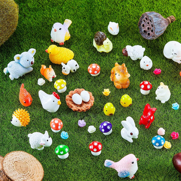 100 Pcs Luminous Mini Animals Figurines Mini Resin Duck Glow In The Dark Tiny Animals Luminous Resin Mini Animals Micro Landscape Dollhouse Ornament For Diy Garden(Novel Style)