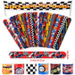 Lorfancy 48 PCS Race Cars Party Favors Slap Bracelets for Kids Boys Rubber Bracelets Silicone Wristbands Checkered Flags Car Rac