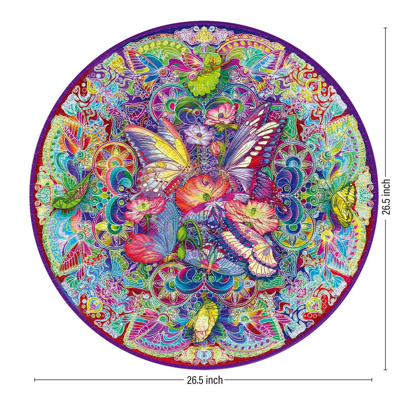 Antelope - 1000 Piece Mandala Puzzle For Adults, Mandala Morphe Jigsaw Puzzles 1000 Pieces,1000 Piece Round Puzzles, Butterfly Puzzles, High Resolution, Matte Finish, Smooth Edging, No Dust