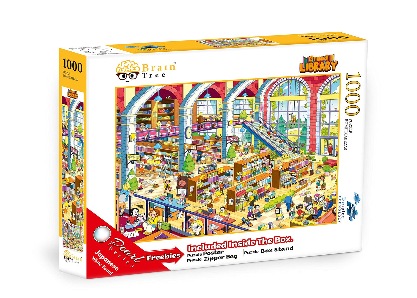 Brain Tree - Grand Library 1000 Piece Puzzle For Adults - Unique Puzzles For Adults 1000 Pieces And Up With Droplet Technology F