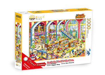 Brain Tree - Grand Library 1000 Piece Puzzle For Adults - Unique Puzzles For Adults 1000 Pieces And Up With Droplet Technology F