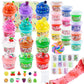 Okaybee 32 Fl Oz Big Premade Slime Kit, 12 Pack Slimes Includes 6 Butter Slime & 6 Clear Crystal Slime, 38 Pcs Slime Pack With S