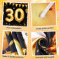 30Th Birthday Decorations For Men Women Black And Gold, Black Gold Birthday Yard Banner Sign And 18 Pcs 30Th Happy Birthday Balloons For 30Th Anniversary Birthday Party Supplies Outdoor Yard Decor