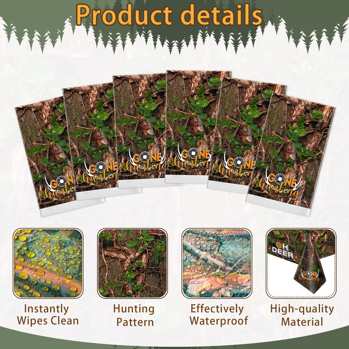 Containlol Camo Table Cloth Plastic Hunting Birthday Party Decorations Camo Hunting Tablecloths Decorations Woodland Table Cover