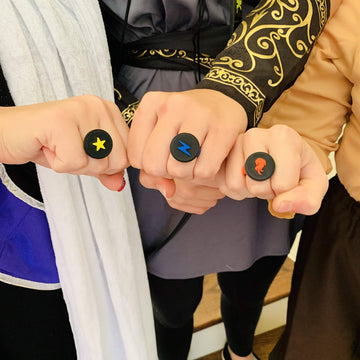 1 Set of SHK HeroForce Power Rings: Fire, Electricity, and Light (1 Set)