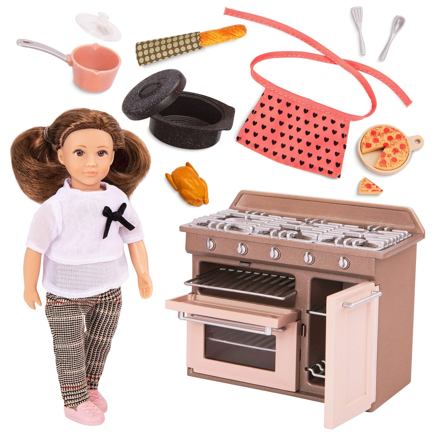 Lori Dolls – Cornelia'S Kitchen Set – Mini Doll & Kitchen Play Set – 6-Inch Doll & Cooking Accessories – Toy Oven, Stove & Play Food – Toys For Kids – 3 Years +
