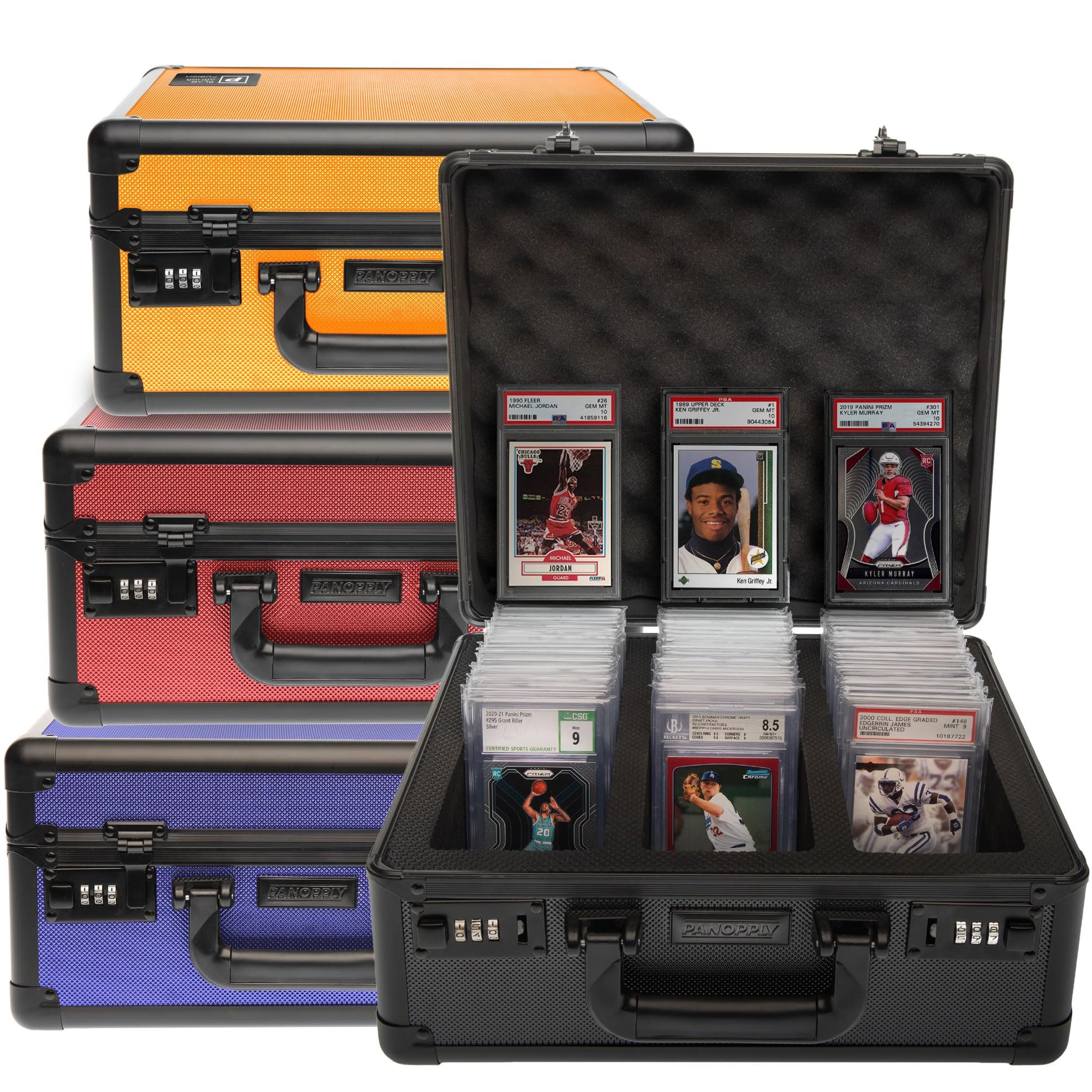 Panopply SLAB protective covering 120+ 3 Row Psa Graded Card Storage Box Graded Card Case Psa Slab Case for Graded Cards Psa Card Case Baseball Card Cases for Sports Cards Storage (BLACK)