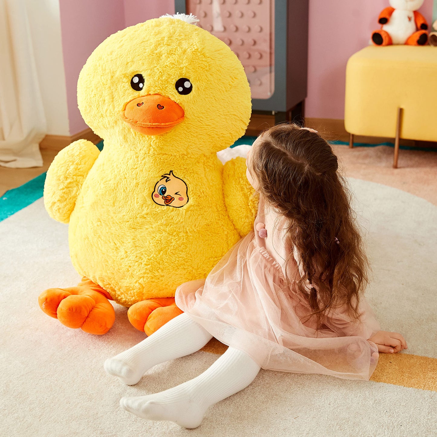Ikasa Large Duck Stuffed Animals Giant Soft Plush Toy,19' Cute Huge Jumbo Fluffy Plushy Big Size Fat Plushie,Gifts For Kids(Yellow, 19 Inches)