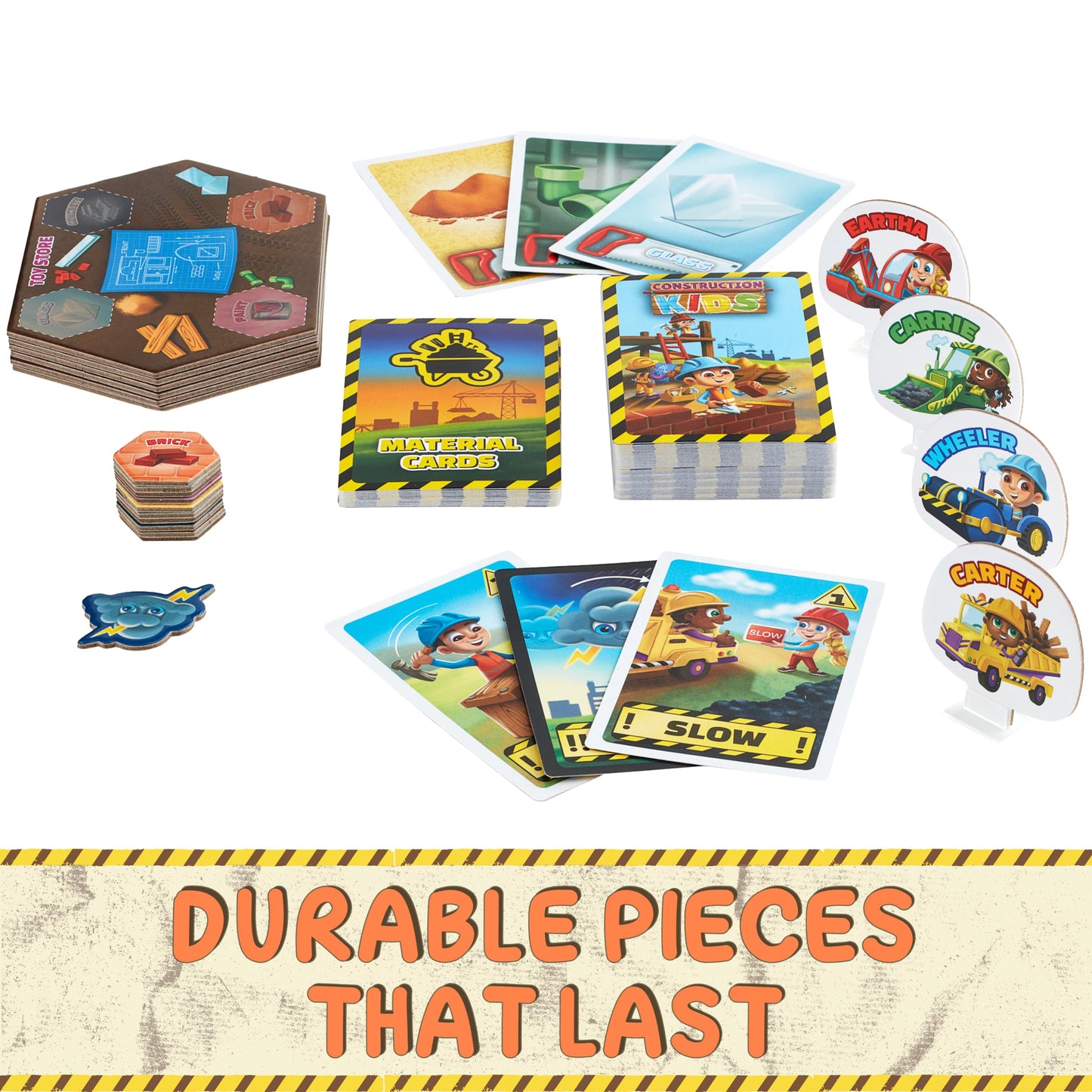 Jumping High Fives Construction Kids Board Game - An Exciting Cooperative Building Game For Kids Ages 4+ Race The Builders Around The Board To Complete A New Project