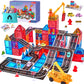 Magnetic Tiles Road Set With Car Crane And Toy Figurine, Construction Tiles Building Blocks Set For Kids Birthday Gifts, Educati