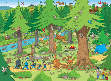 Masterpieces 100 Piece Nature Jigsaw Puzzle For Kids - 101 Things To Spot In The Woods - 14''X19''