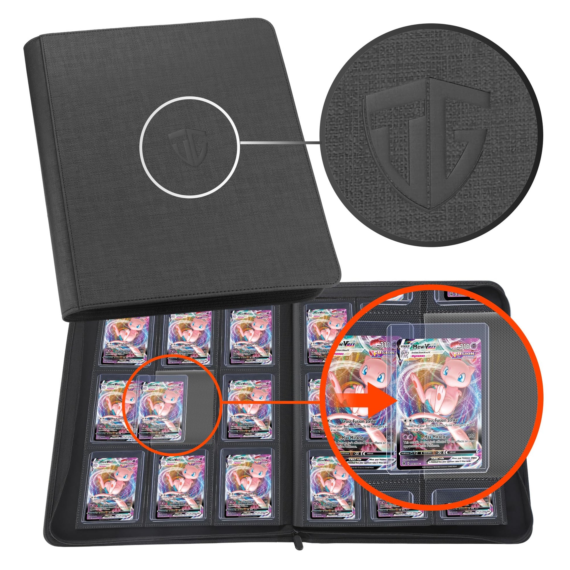 Tcguard Toploader Binder,Holds 216 Toploaders,9 Pocket Top Loader Binder With Sleeves For 3''X4'' Rigid Toploaders Hard Cases,To
