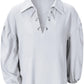 Kids Medieval Viking Pirate Renaissance Retro Costume Shirt For Boys Halloween Party Cosplay 3-4T White