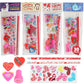 Funeta 30 Pack Valentines Day Stationery, Kids Class Party Favor Cards Set and Gifts for School Classmates, Each Includes 2 Penc