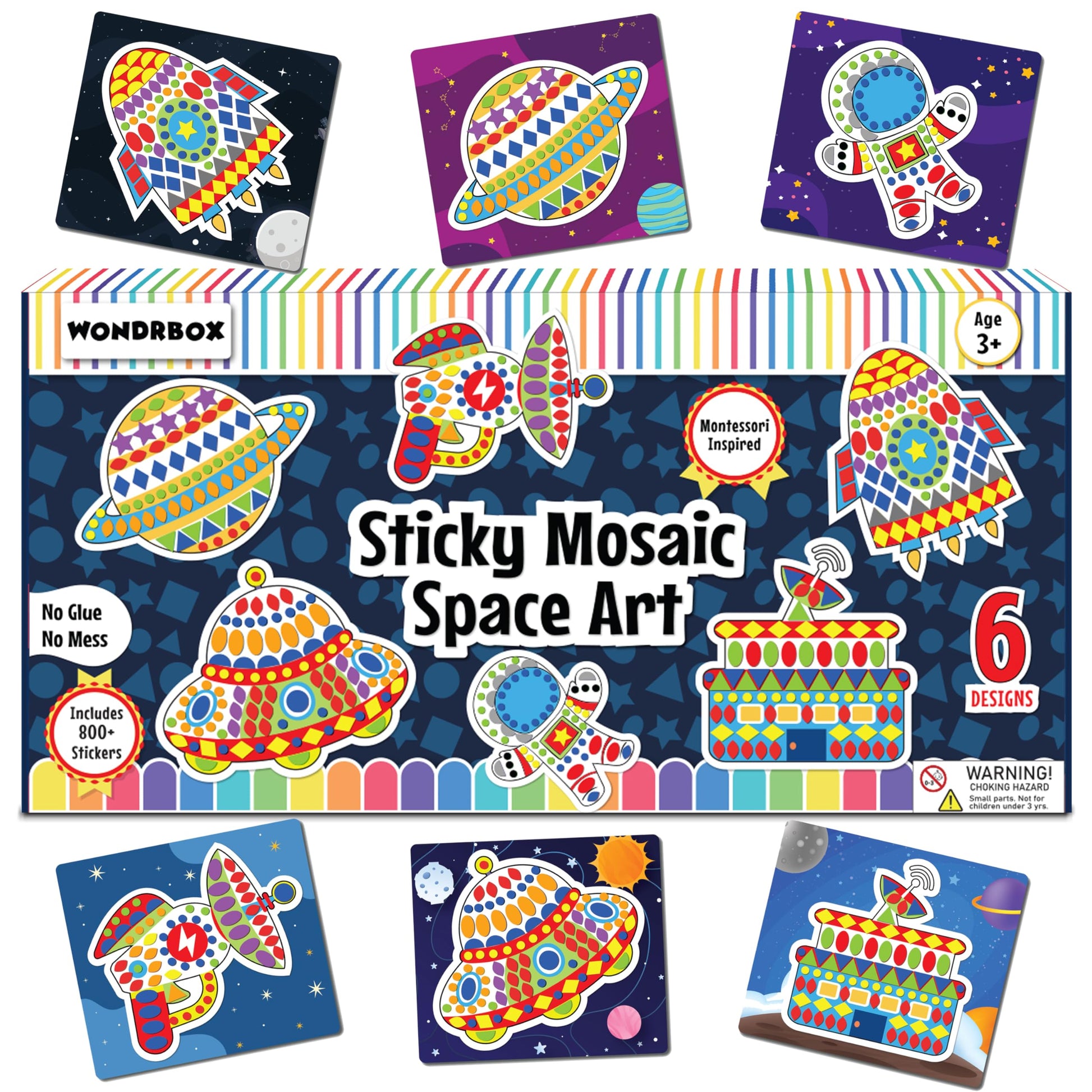 Wondrbox Sticker Art Activity  Animal, MessFree Fun For Kids, 800+ 3D Foam Stickers, Craft Kits, Diy Scrapbooking Activity, Gi