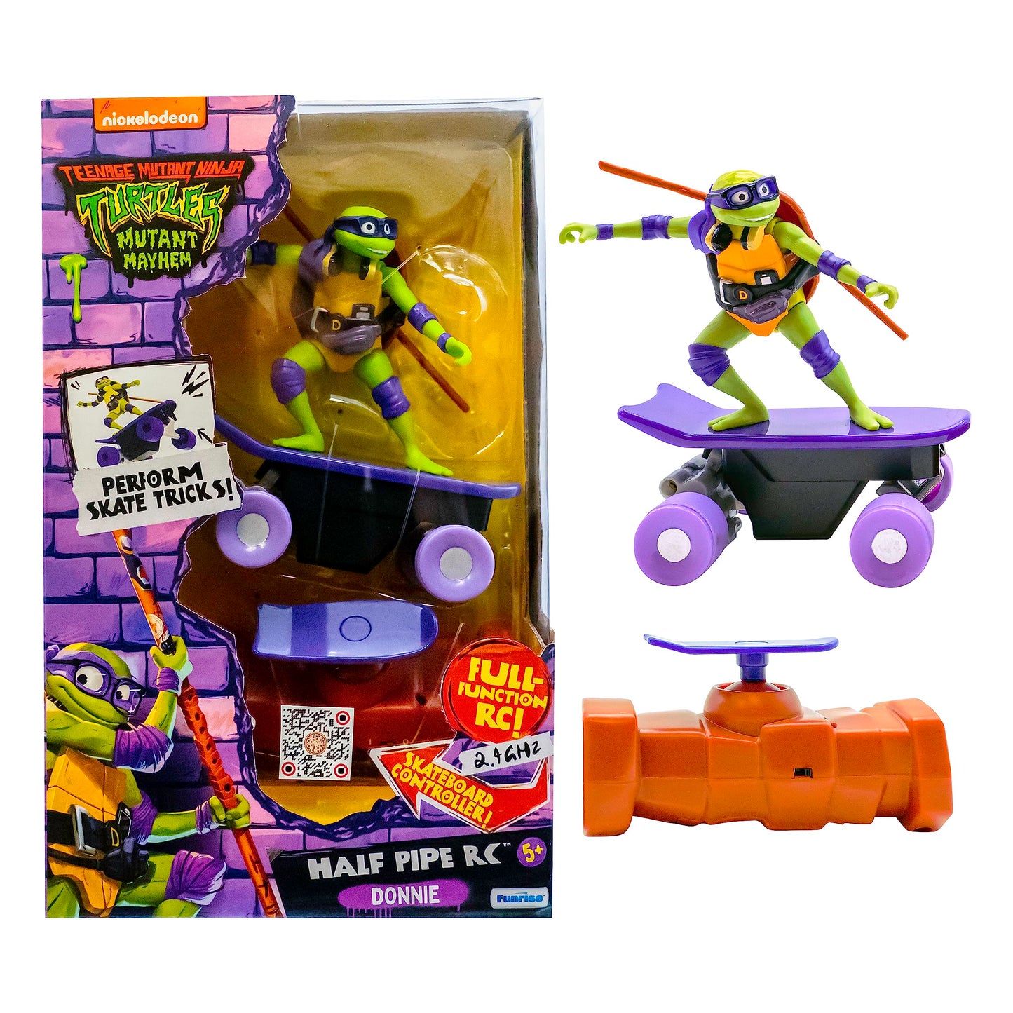 Teenage Mutant Ninja Turtles Donatello RC Skate Vehicle, Remote Control Toy for Kids, Ages 3+, Model 71036, Plastic, Green