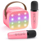 Yll Mini Karaoke Machine For Kids Adults, Portable Bluetooth Speaker With 2 Wireless Microphones, Toys Birthday Easter Gifts For Girls 4, 5, 6, 7, 8, 9, 10, 11, 12+ Years Old Toddler Teens(Rose)