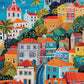 Cross & Glory 1000 Piece Jigsaw Puzzle - Vibrant Vistas of Lisbon, Large Size, Folk Art Style, Durable Cardboard