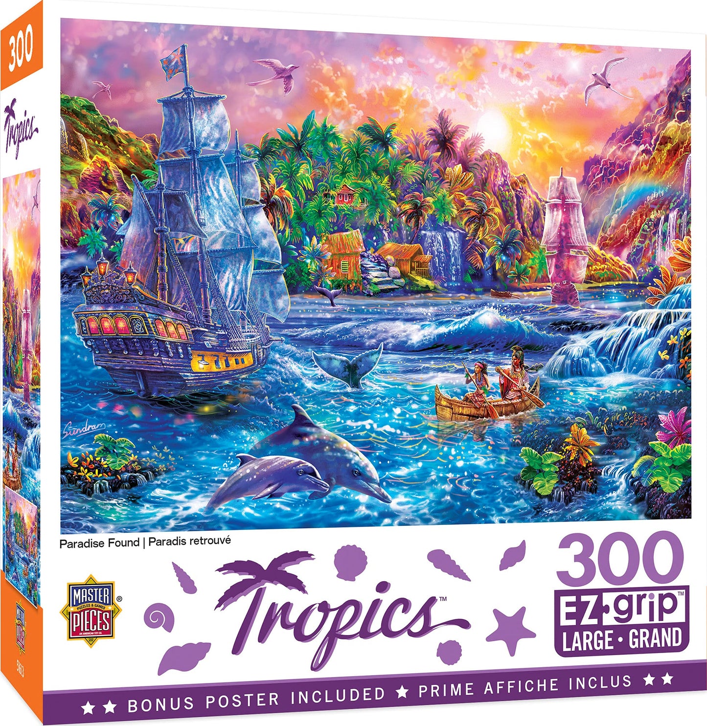 MasterPieces 300 Piece EZ Grip Jigsaw Puzzle - Paradise Found - 18x24