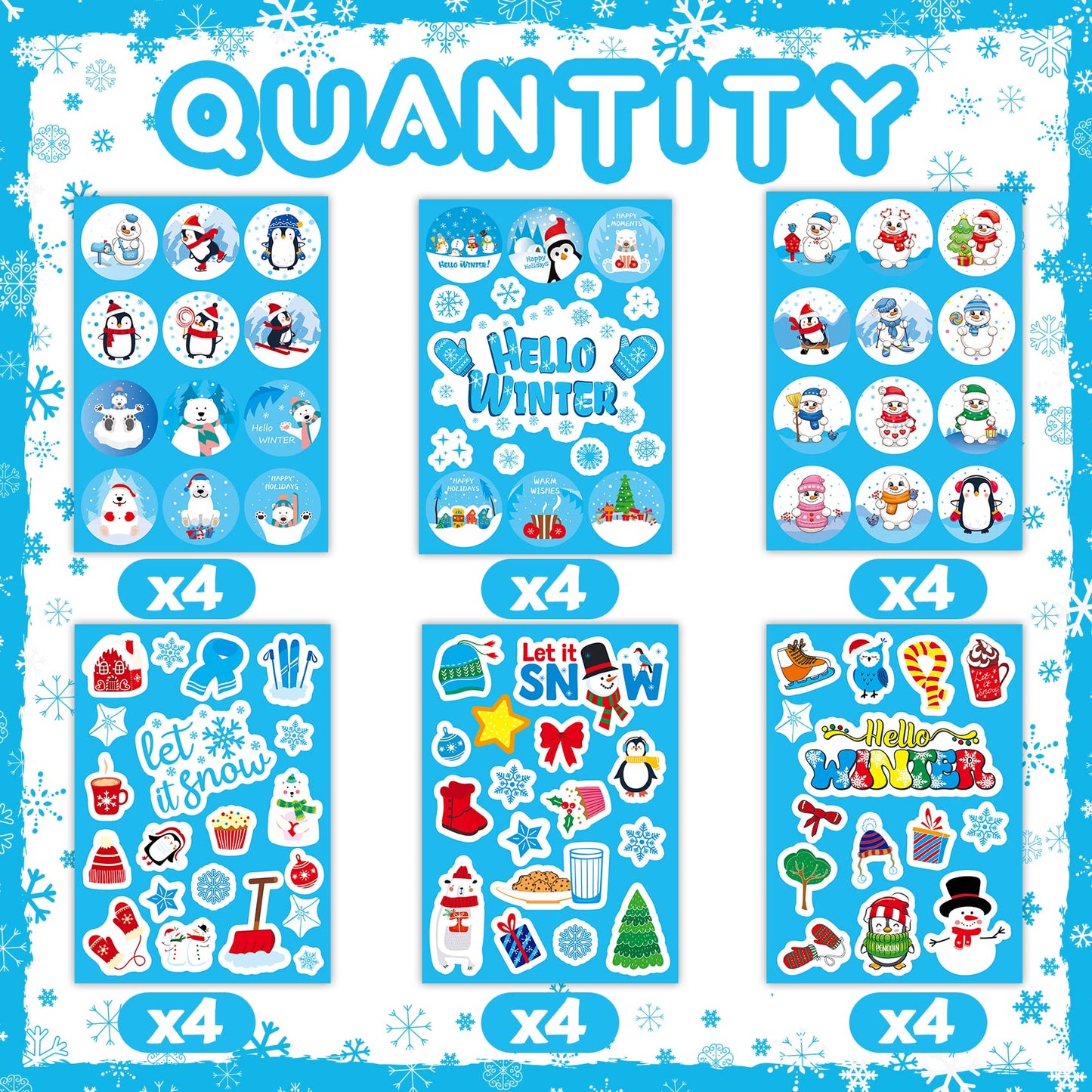 Miss Fantasy Winter Stickers For Kids Winter Holiday Snowflake Snowman Stickers Hello Winter Stickers For Envelopes Gifts Crafts Scrapbooking Winter Holiday Sticker Bulk For Teachers School Classroom