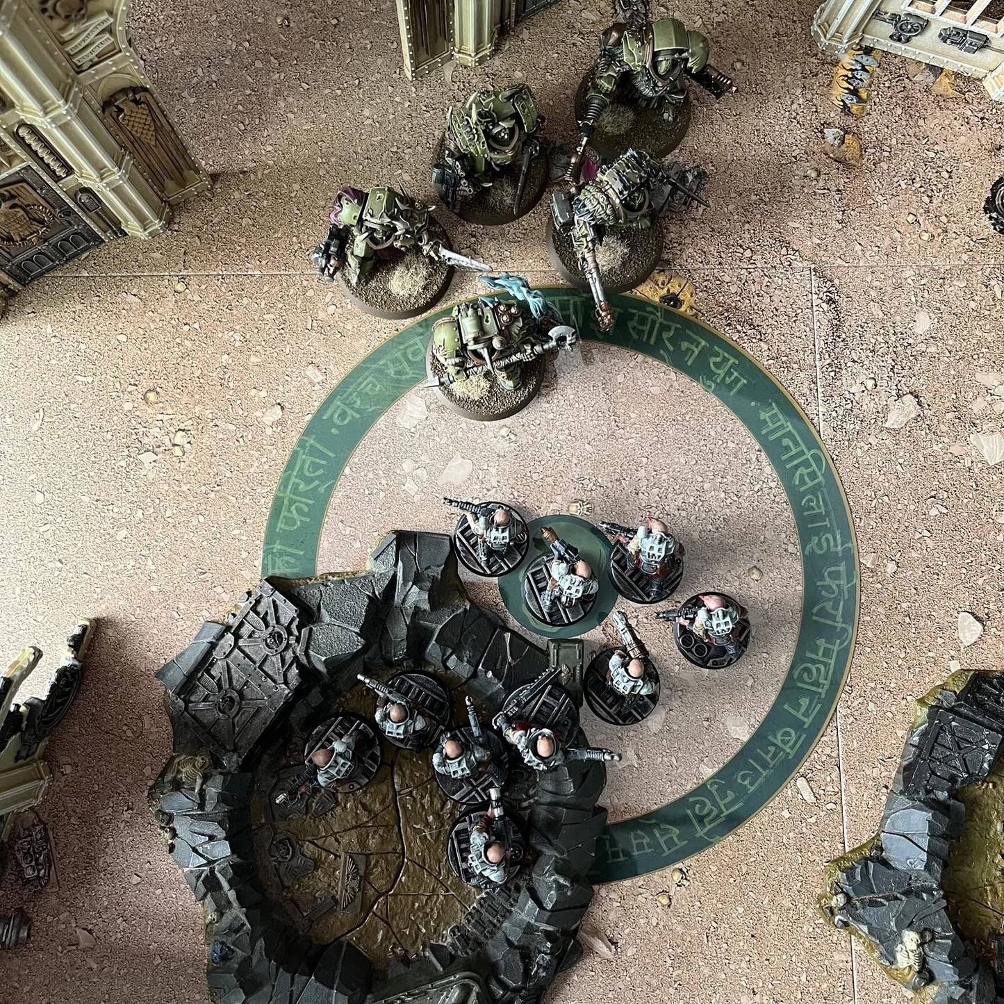 Jucoci Objective Point Markers Set of 6 - Green Plastic, Compatible with WH40k Wargame, One Size