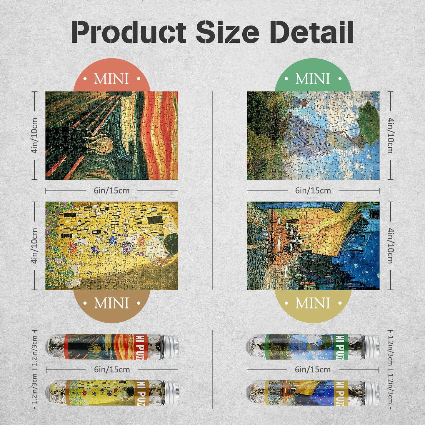 Misitu Small Jigsaw Puzzles For Adults Challenging Puzzles Small Puzzles Mini Jigsaw Puzzles Micro Puzzels 150 Pieces Tiny Puzzels Classical Art Puzzles Travel Puzzles 6 X 4 Inch, 4 Packs