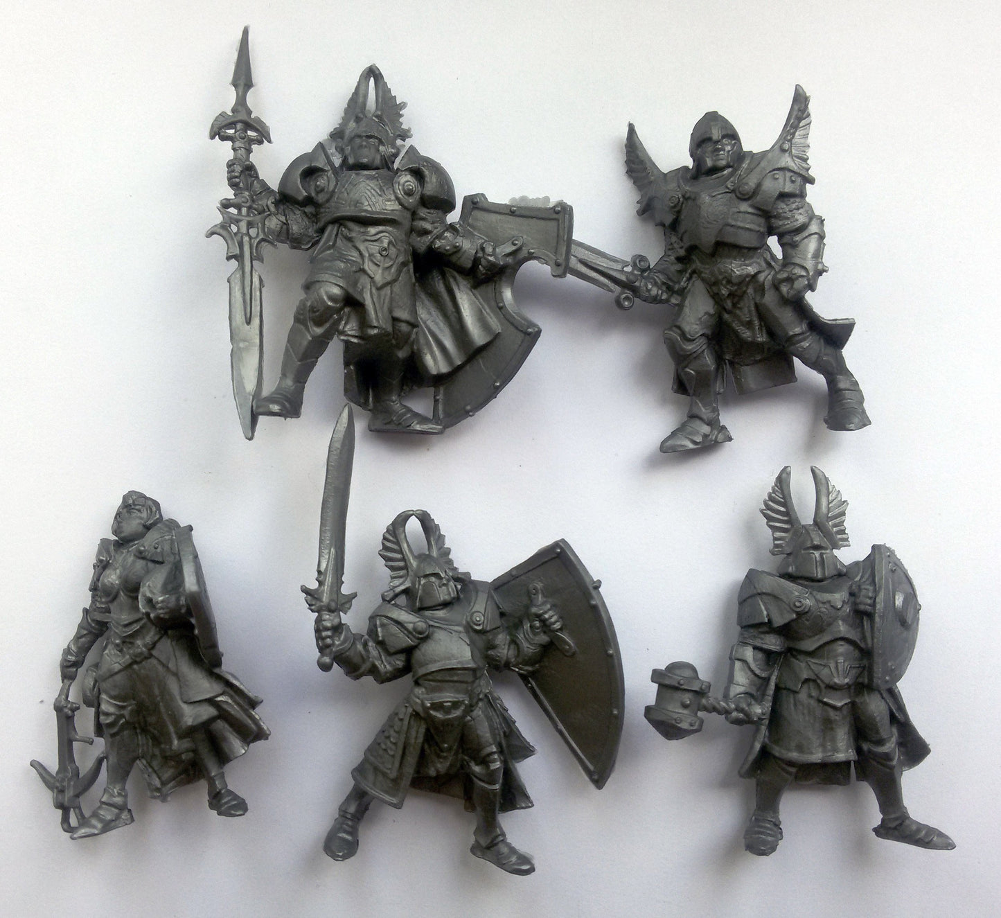 Fantasy Battles Paladins 54 Mm 1/32 - 5 Fantasy Figures Tehnolog Russian Toy Soldiers Dnd Action Miniatures