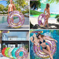 CoTa Global Inflatable Pool Float - Purple Gold Sparkle Confetti, Large 36" Water Ring for Beach & Pool Fun