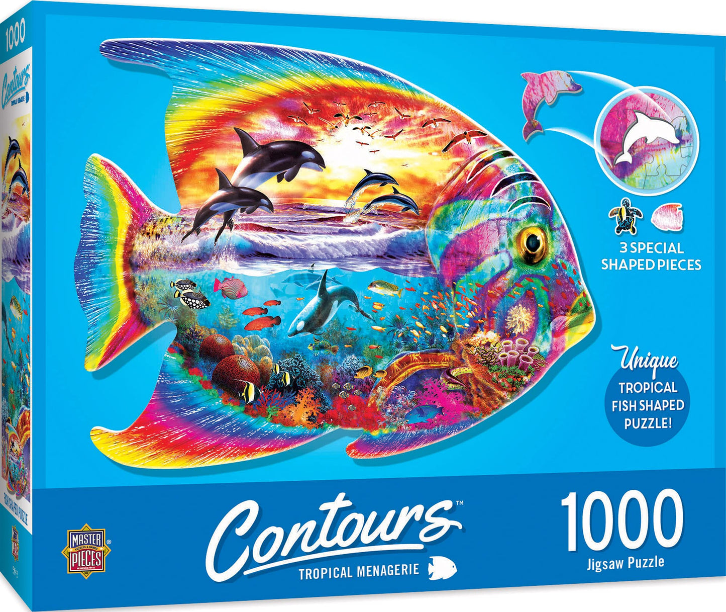 MasterPieces 1000 Piece Jigsaw Puzzle - Tropical Menagerie - 26.5"x21.5" - Cardboard - Perfect for Adults & Families
