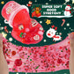 Cherry Red Christmas Slime Kit, Clear Slime Bucket With Slime Clay, 10 Packs Of Add-Ins, Slime Party Favors For Kids, Birthday E