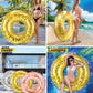 Cota Global Inflatable Gold Pool Float - enhanced Confetti Round Pool Float  Inflatable Swimming Tube Pool Ring Float for Kids and mature-themeds  Heavy Duty Floating Tube for Pool  Beach  or Lake - 48 Inches