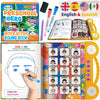 Bilingual Preschool Learning Activities With 2 Dry Erase Markers, Great Toddler Learning Activities. Reusable Spanish And English Preschool Workbook Homeschool Supplies