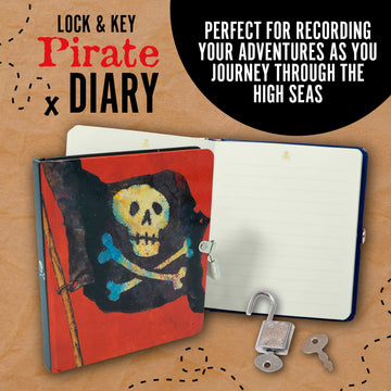 Peaceable Kingdom Pirates 6.25' Lock And Key, Lined Page Diary For Kids