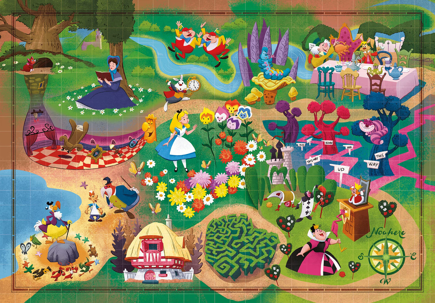 Clementoni Alice in Wonderland 39667 Jigsaw Puzzle  Medium  Pack of 1000  Multi-Colour