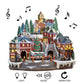 MOMENTS IN TIME Christmas Village Centerpiece Decor with LED Lights, Rotating Train, and Animation - NM-X17045AA