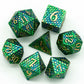 UDIXI DND Metal Dice Set, Polyhedral Dice Set for Role Playing Games, Metal D&D Dice for Dungeons and Dragons (Blue Green-Golden