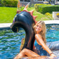 Poolcandy Gigantic Inflatable Pool Raft for 2-3 People - Black Glitter Sea Dragon, 3X-Large, Durable PVC Material, Model PC1810BRD